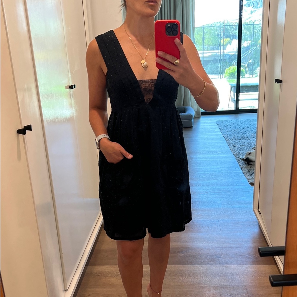 Debra Rodman Dotted Swiss black Mini Dress